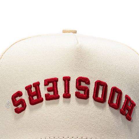 No Rivals Indiana Hoosiers Logo Patch Snapback Upside Down Hat - Stone, Red No Rivals