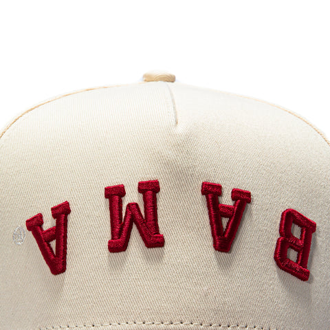 No Rivals Alabama Crimson Tide Logo Patch Snapback Upside Down Hat - Stone, Cardinal No Rivals