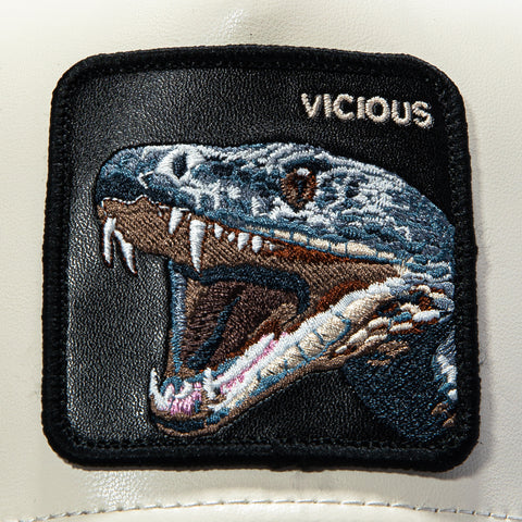 Goorin Bros Snake Vicious Faux Leather Adjustable Snapback Trucker Hat - Stone, Black Goorin Bros