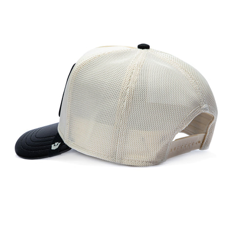 Goorin Bros Ram Legend Faux Leather Adjustable Snapback Trucker Hat - Stone, Black Goorin Bros