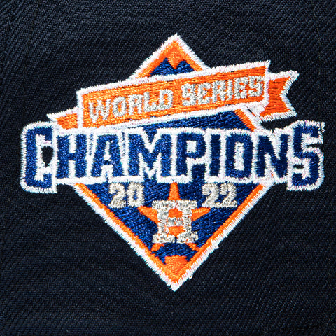 New Era 59Fifty Houston Astros 2022 World Series Champions Patch Hat - Navy, Brown New Era