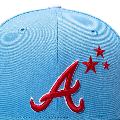 New Era 59Fifty Atlanta Braves 1995 World Series Patch Stars Hat - Light Blue, Red New Era