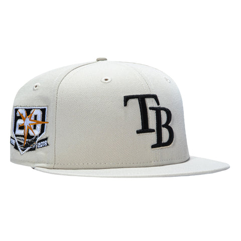 New Era 59Fifty Bird Watchers Tampa Bay Rays 20th Anniversary Patch Hat - Stone, Black