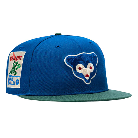 New Era 59Fifty Chicago Cubs Be Alert For Foul Balls Patch Pink UV Hat - Royal, Green New Era