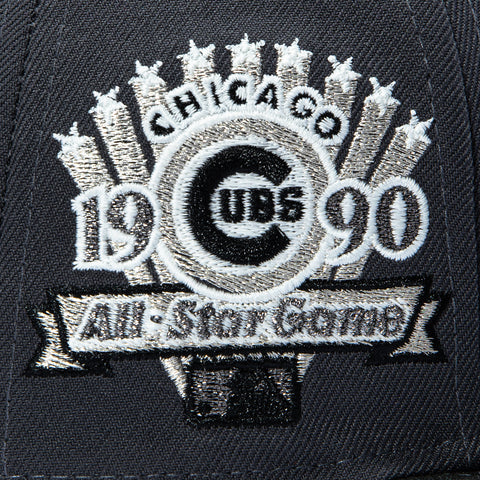New Era 59Fifty Seattle Mariners 1990 All Star Game Patch Logo Hat - Graphite, Black New Era