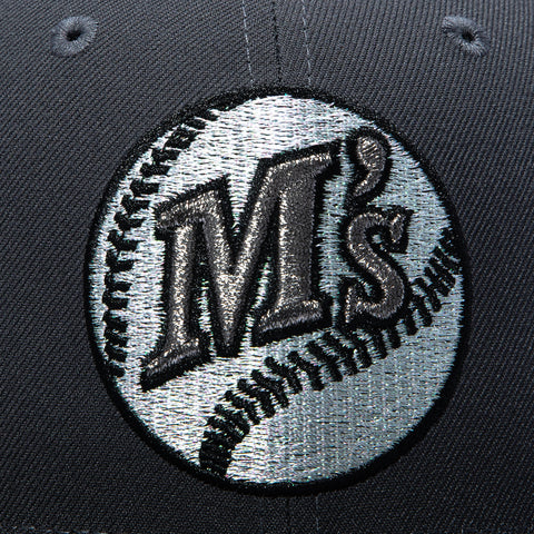 New Era 59Fifty Seattle Mariners 1990 All Star Game Patch Logo Hat - Graphite, Black New Era
