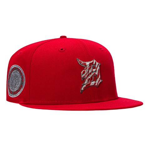 New Era 59Fifty Detroit Tigers 1968 World Series Patch Hat - Red, Metallic Silver New Era