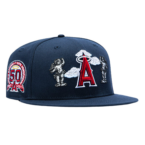 New Era 59Fifty Los Angeles Angels 50th Anniversary Patch Cherub Hat - Navy New Era