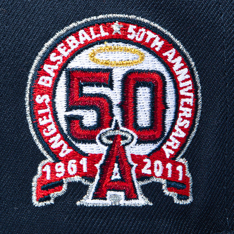 New Era 59Fifty Los Angeles Angels 50th Anniversary Patch Cherub Hat - Navy New Era