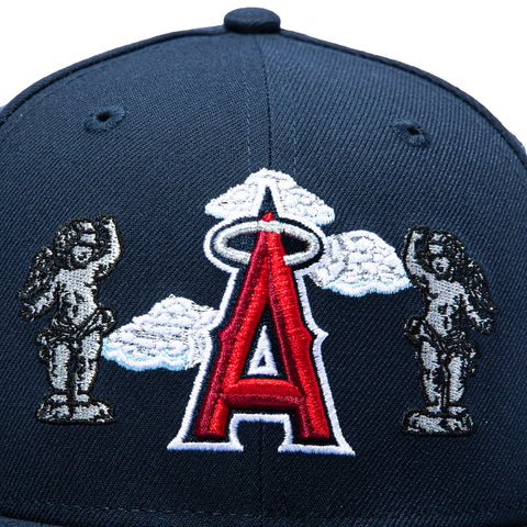New Era 59Fifty Los Angeles Angels 50th Anniversary Patch Cherub Hat - Navy New Era