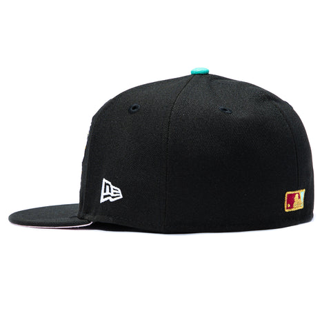 New Era 59Fifty Los Angeles Dodgers 2025 World Series Patch Lucky Cat Pink UV Hat - Black New Era