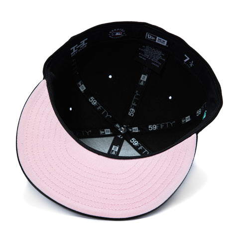 New Era 59Fifty Los Angeles Dodgers 2025 World Series Patch Lucky Cat Pink UV Hat - Black New Era
