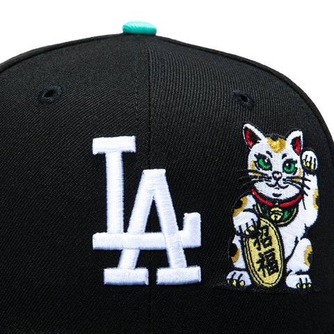 New Era 59Fifty Los Angeles Dodgers 2025 World Series Patch Lucky Cat Pink UV Hat - Black New Era