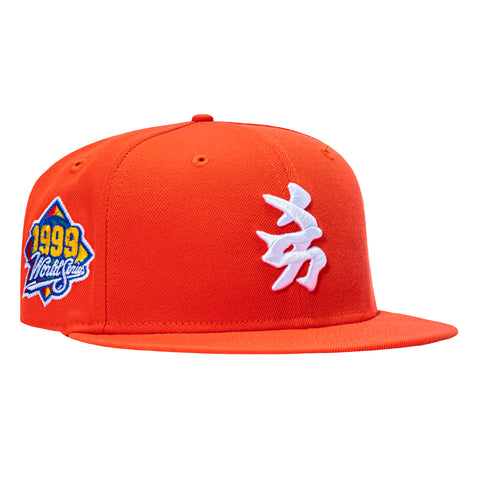 New Era 59Fifty New York Yankees 1999 World Series Patch Kanji Hat - Orange, White