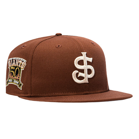 New Era 59Fifty San Jose Giants 50th Anniversary Patch Hat - Brown, Ivory New Era