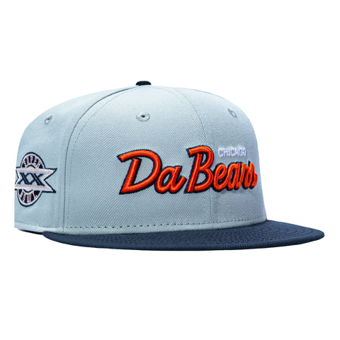 New Era 59Fifty Gibbs x Hat Club Chicago Bears 1985 Super Bowl Patch Da Bears Pink UV Hat - Grey, Navy