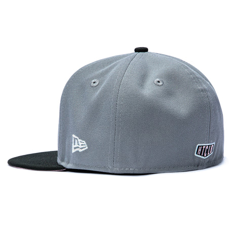 New Era 59Fifty Gibbs x Hat Club Gary, IN Rabbits Rabbit Logo Patch Pink UV Hat - Grey, Black New Era