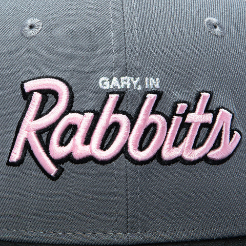 New Era 59Fifty Gibbs x Hat Club Gary, IN Rabbits Rabbit Logo Patch Pink UV Hat - Grey, Black New Era