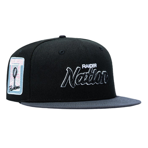 New Era 59Fifty Gibbs x Hat Club Las Vegas Raiders 1976 Super Bowl Patch Nation Hat - Black, Grey