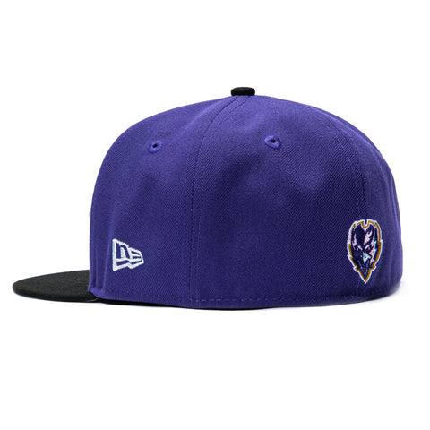 New Era 59Fifty Gibbs x Hat Club Baltimore Ravens 2001 Super Bowl Patch Ravens Flock Hat - Purple, Black New Era