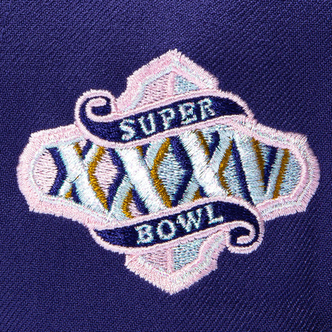New Era 59Fifty Gibbs x Hat Club Baltimore Ravens 2001 Super Bowl Patch Ravens Flock Hat - Purple, Black New Era