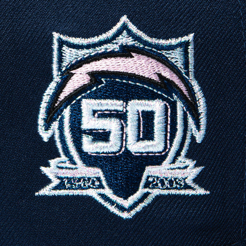 New Era 59Fifty Gibbs x Hat Club Los Angeles Chargers 50th Anniversary Patch Bolt Up Hat - Navy New Era