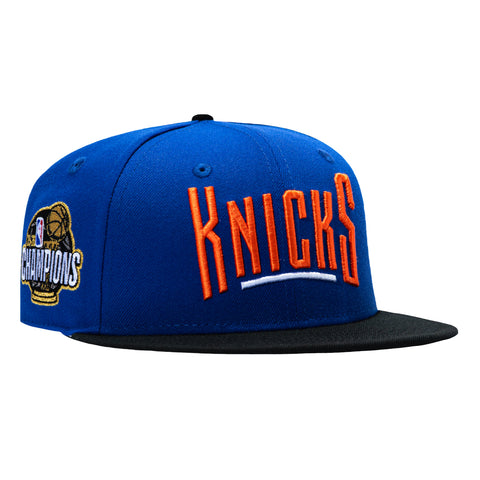 New Era 59Fifty New York Knicks 2026 NBA Champions Patch Arch Bar Hat - Royal, Black New Era