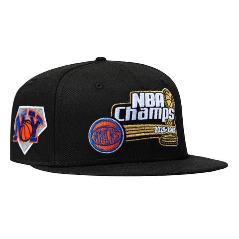 New Era 59Fifty New York Knicks NY Logo Patch 2026 NBA Champions Hat - Black New Era