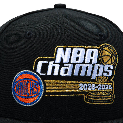 New Era 59Fifty New York Knicks NY Logo Patch 2026 NBA Champions Hat - Black New Era