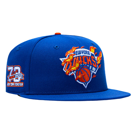 New Era 59Fifty New York Knicks 1973 New York Forever Patch Flame Hat - Royal New Era
