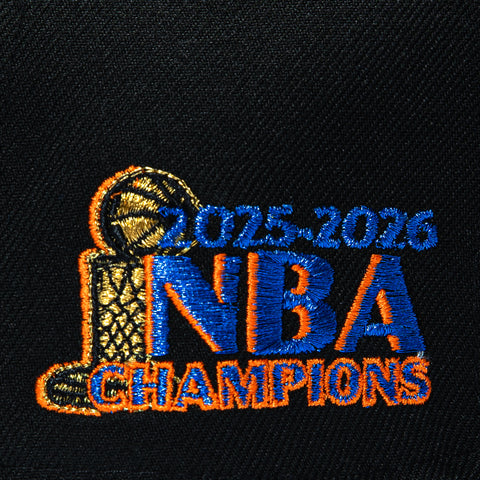 New Era 59Fifty New York Knicks 2026 NBA Champions Patch Neon Hat - Black, Light Orange New Era