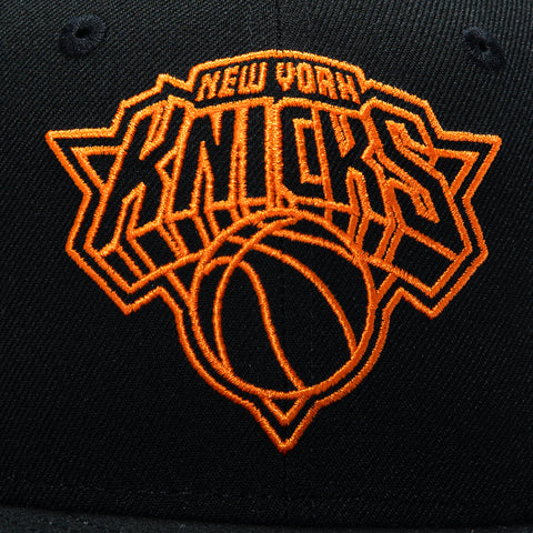 New Era 59Fifty New York Knicks 2026 NBA Champions Patch Neon Hat - Black, Light Orange New Era