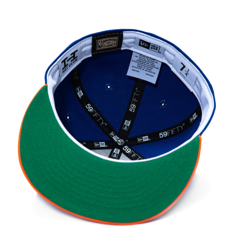 New Era 59Fifty New York Knicks Logo Patch NY Hat - Royal, Orange New Era
