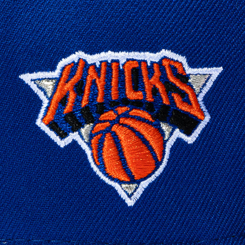 New Era 59Fifty New York Knicks Logo Patch NY Hat - Royal, Orange New Era