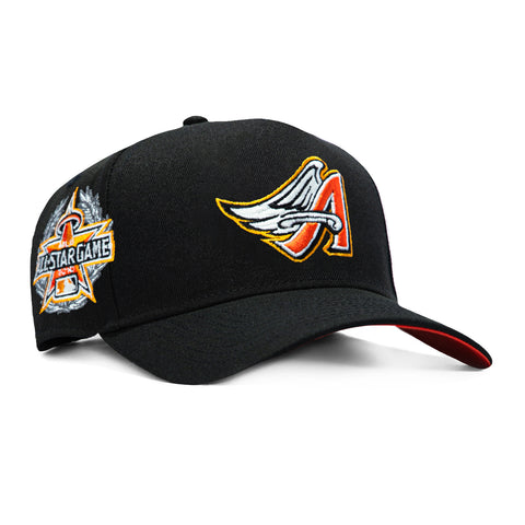 New Era 9Forty A-Frame Los Angeles Angels 2010 All Star Game Patch Orange UV Glow in the Dark Snapback Hat - Black New Era