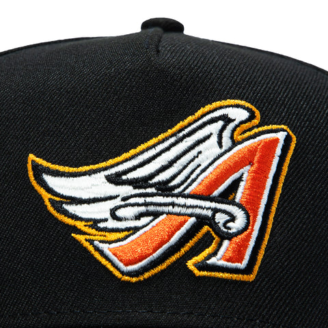 New Era 9Forty A-Frame Los Angeles Angels 2010 All Star Game Patch Orange UV Glow in the Dark Snapback Hat - Black New Era