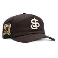New Era 19Twenty San Jose Giants 50th Anniversary Patch Snapback Pre-Curved Hat - Brown, Ivory New Era