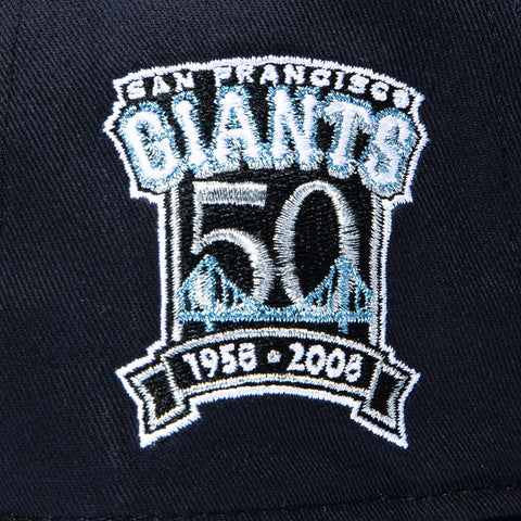 New Era 19Twenty San Jose Giants 50th Anniversary Patch Snapback Pre-Curved Hat - Navy, White New Era