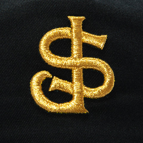 New Era 19Twenty San Jose Giants 60th Anniversary Patch Snapback Pre-Curved Hat - Black, Metallic Gold New Era