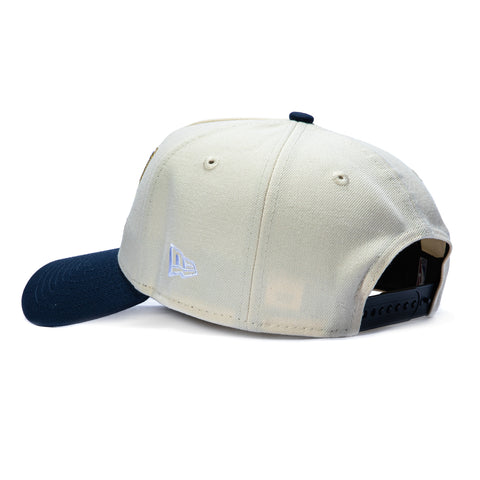 New Era 9Forty A-Frame New York Knicks NY Logo Patch 2026 NBA Champions Snapback Hat - Cream, Navy New Era