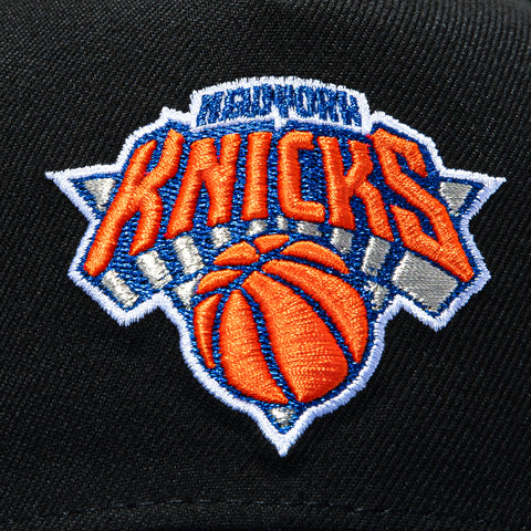 New Era 9Forty A-Frame New York Knicks 2026 NBA Champions Patch Snapback Hat - Black, Royal New Era