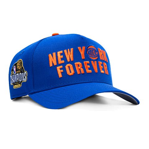 New Era 9Forty A-Frame New York Knicks 2026 NBA Champions Patch New York Forever Snapback Hat - Royal New Era
