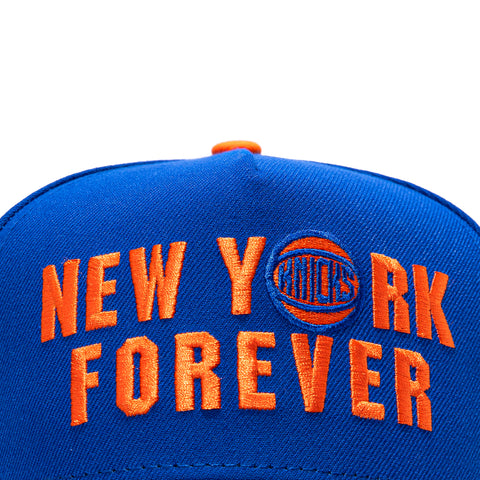 New Era 9Forty A-Frame New York Knicks 2026 NBA Champions Patch New York Forever Snapback Hat - Royal New Era