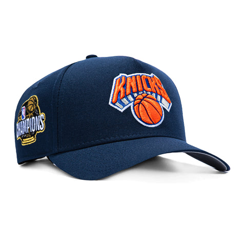 New Era 9Forty A-Frame New York Knicks 2026 NBA Champions Patch Snapback Hat - Navy New Era