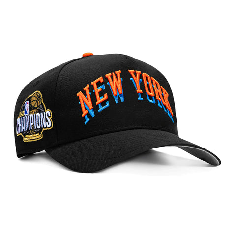 New Era 9Forty A-Frame New York Knicks 2026 NBA Champions Patch City Arch Snapback Hat - Black New Era