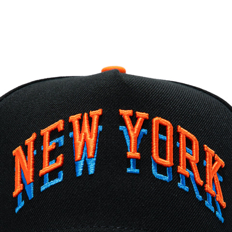 New Era 9Forty A-Frame New York Knicks 2026 NBA Champions Patch City Arch Snapback Hat - Black New Era