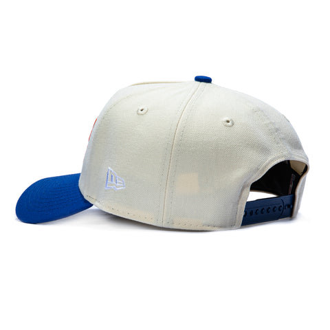 New Era 9Forty A-Frame New York Knicks 2026 NBA Champions Patch New York Forever Snapback Hat - Cream, Royal New Era