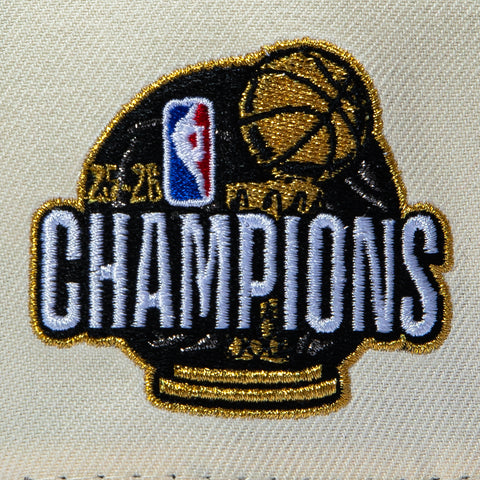 New Era 9Forty A-Frame New York Knicks 2026 NBA Champions Patch New York Forever Snapback Hat - Cream, Royal New Era