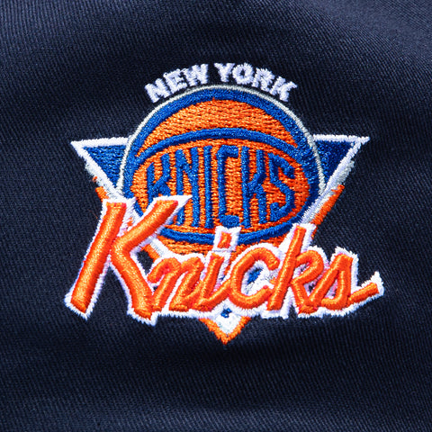 New Era 19Twenty New York Knicks 2026 NBA Champions Patch Overlap Script Snapback Pre-Curved Hat - Navy New Era