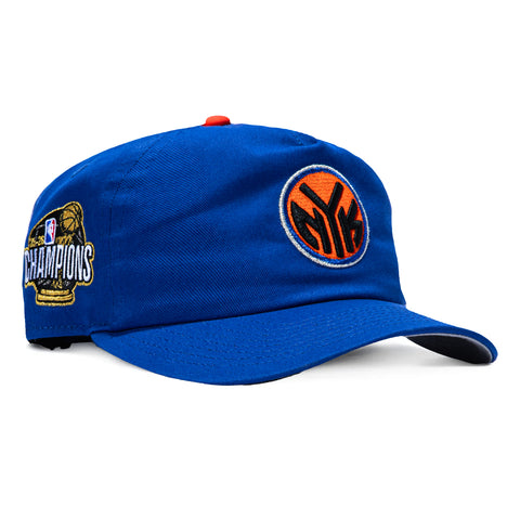 New Era 19Twenty New York Knicks 2026 NBA Champions Patch Token Snapback Pre-Curved Hat - Royal New Era